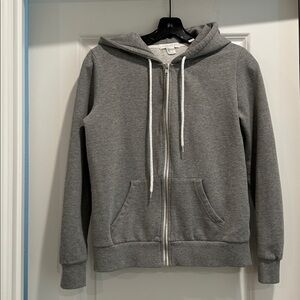 Forever 21 Heather Gray Zip-Up Hoodie
